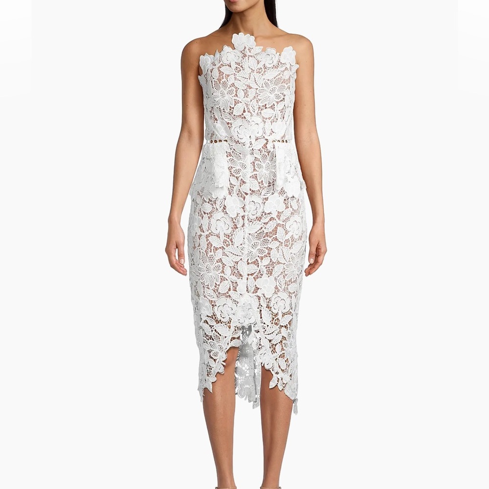Elliatt Optics Floral Lace Peplum Dress